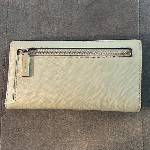 Kate Spade- Bailey Large Slim Bifold Wallet—COLOR: Sage Green - Picture 3 of 3